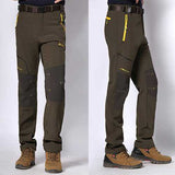 Mens Outdoor Elastic Trousers Casual Waterproof Warm Thick Soft Shell Lovers Assault  Pants