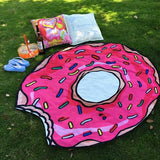 IPRee?? Yoga Mat Beach Blanket Food Pattern Round Throw Beach Towel Sunscreen Shawl Tapestry Wall Hanging