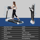 2.25HP Folding Electric Motorized Treadmill-White