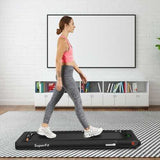2-in-1 Folding Treadmill with Bluetooth Speaker LED Display-Black