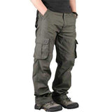 Mens Outdoor Leisure Cargo Pants Extra Large Pockets Straight Leg Trousers