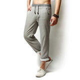 Men Long Trousers Flax Leisure Pants
