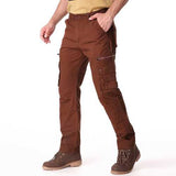 Casual Solid Color Fashion Multi Pockets Long Trousers