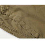 Mens Casual Straight Leg Loose Trousers Solid Color Elastic Waist Multi Pocket-pants