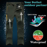 Plus Size S-5XL Mens Outdoor Winter Thick Fleece Pants Climbing Warm Sport Pants