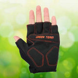 GREEN TEAM MTB Mountain Motocross Cycling Glove Bike Bicycle Sports Antiskid Fire Print Half Finger Gloves