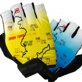 Mountain Cycling Gloves  Half Finger Bike Motocross Sports Bicycle Map Print Motorcycle Mitten