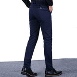 Mens Plus Size Thick Fleece Business Pants Casual Straight Leg Slim Fit Pants