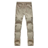 Loose Linen Trousers Pure Color Soft Flax Long Pants