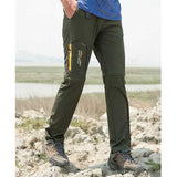 Mens Outdoor Elastic Detachable Water Repellent Sport Pants