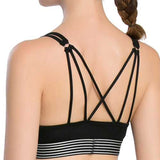 Women Sexy Breathable Cross-Criss Wireless Bra Key Hole Front Sports Yoga Underwear