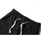 Men's Casual Sports Jogger Pants Black Elastic Waist Loose Cotton Sports Trousers