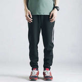 Men's Casual Sports Jogger Pants Black Elastic Waist Loose Cotton Sports Trousers