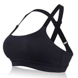 Cross-Back Wireless Sports Bra Black Adjusted Breathable Yoga Vest