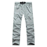 Outdoor Quick Drying Two Detachable Shorts Pants Men's Elastic Waist Drawstring Climbing Hiking Pant