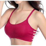 Ice Silk Seamless Strappy Back Padded Sports Bra