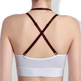 Spaghetti Strap Deep Plunge Shockproof Sports Bra