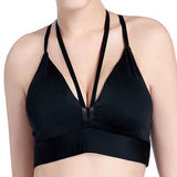 Spaghetti Strap Deep Plunge Shockproof Sports Bra