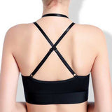 Spaghetti Strap Deep Plunge Shockproof Sports Bra