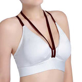 Spaghetti Strap Deep Plunge Shockproof Sports Bra