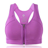 Front Zipper Padded Yoga Sports Vest Bra