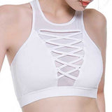 High Neck Cross Straps Yoga Tops Ladies Sports Bra