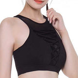 High Neck Cross Straps Yoga Tops Ladies Sports Bra