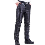 Men's Winter Plus Velvet Thick Warm PU Leather Pants