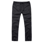 Mens Breathable Cotton Linen Casual Drawstring Pants