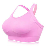 Hit Color Criss Cross Shockproof Padding Sport Bra