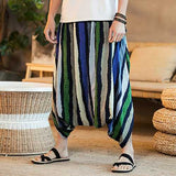 Charmkpr Mens Ethnic Style Color Stripe Printed Baggy Pants