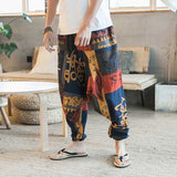 Men's Casual Ethnic Style Printed Cotton Haren Pants