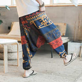 Men's Casual Ethnic Style Printed Cotton Haren Pants