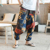 Men's Casual Ethnic Style Printed Cotton Haren Pants