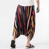 Mens 100% Cotton Crotch Wide Leg Pants