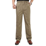 Mens 100% Cotton Loose Full-Length Casual Pants