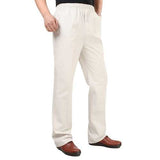 Mens 100% Cotton Loose Full-Length Casual Pants