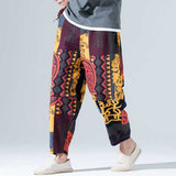 Ethnic Style Printed Loose Wide Leg Pants