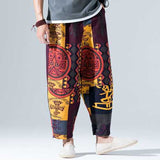 Ethnic Style Printed Loose Wide Leg Pants