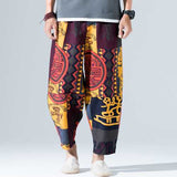 Ethnic Style Printed Loose Wide Leg Pants