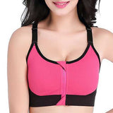 Front Zipper Shockproof Race Back Professional Training Padded Sports Bra