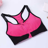 Front Zipper Shockproof Race Back Professional Training Padded Sports Bra