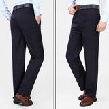 Mens Casual High Rise Polyester Comfy Business Dress Pants