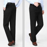 Mens Casual High Rise Polyester Comfy Business Dress Pants