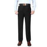 Mens Casual High Rise Polyester Comfy Business Dress Pants