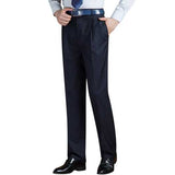 Mens Casual High Rise Polyester Comfy Business Dress Pants