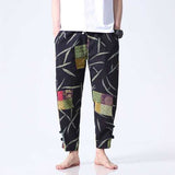 Mens Casual Ankle Length Cotton Fashion Ethnic Style Loose S-5XL Fit Elastic Waist Harem Pants