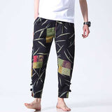 Mens Casual Ankle Length Cotton Fashion Ethnic Style Loose S-5XL Fit Elastic Waist Harem Pants