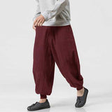 Mens 100% Cotton Loose S-5XL Comfy Bagggy Harem Pants