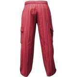 Men's Cotton S-5XL Stripe Drawstring Loose Cargo Pants